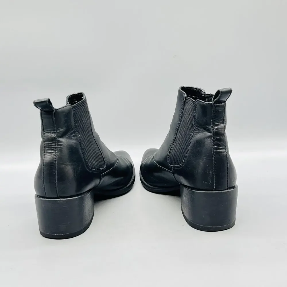 Vagabond Boots Womens 8 Black Leather Chelsea Ankle Block Heel Booties Shoes